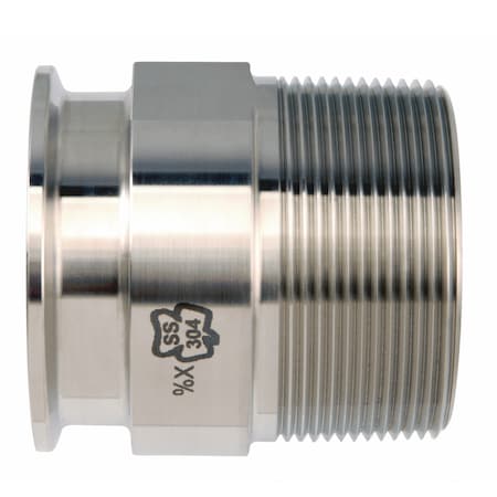 Sanitary Food Grade Fittings Adapter Tri-Clamp X MNPT 2 316L SS #7 21MP-2X2-316L-7